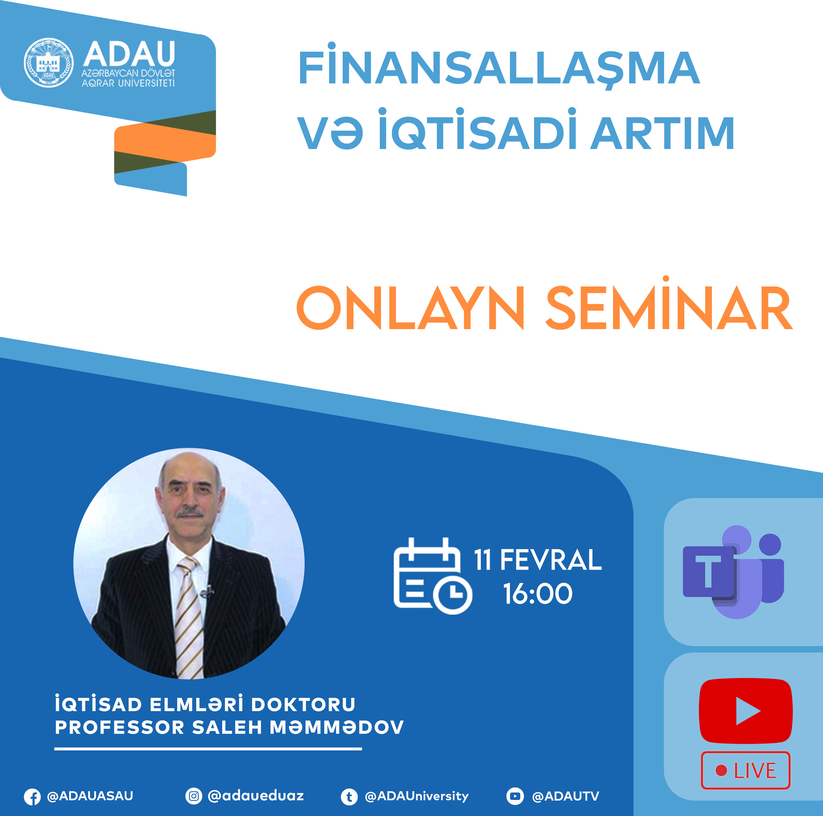 Finansallaşma və iqtisadi artım onlayn seminar